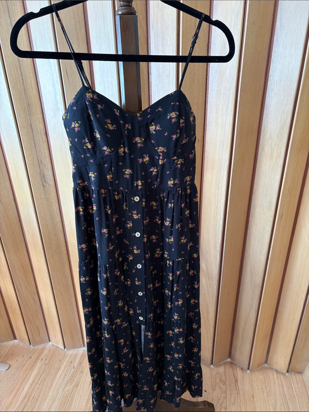 Band of Gypsies Black Floral Maxi Dress